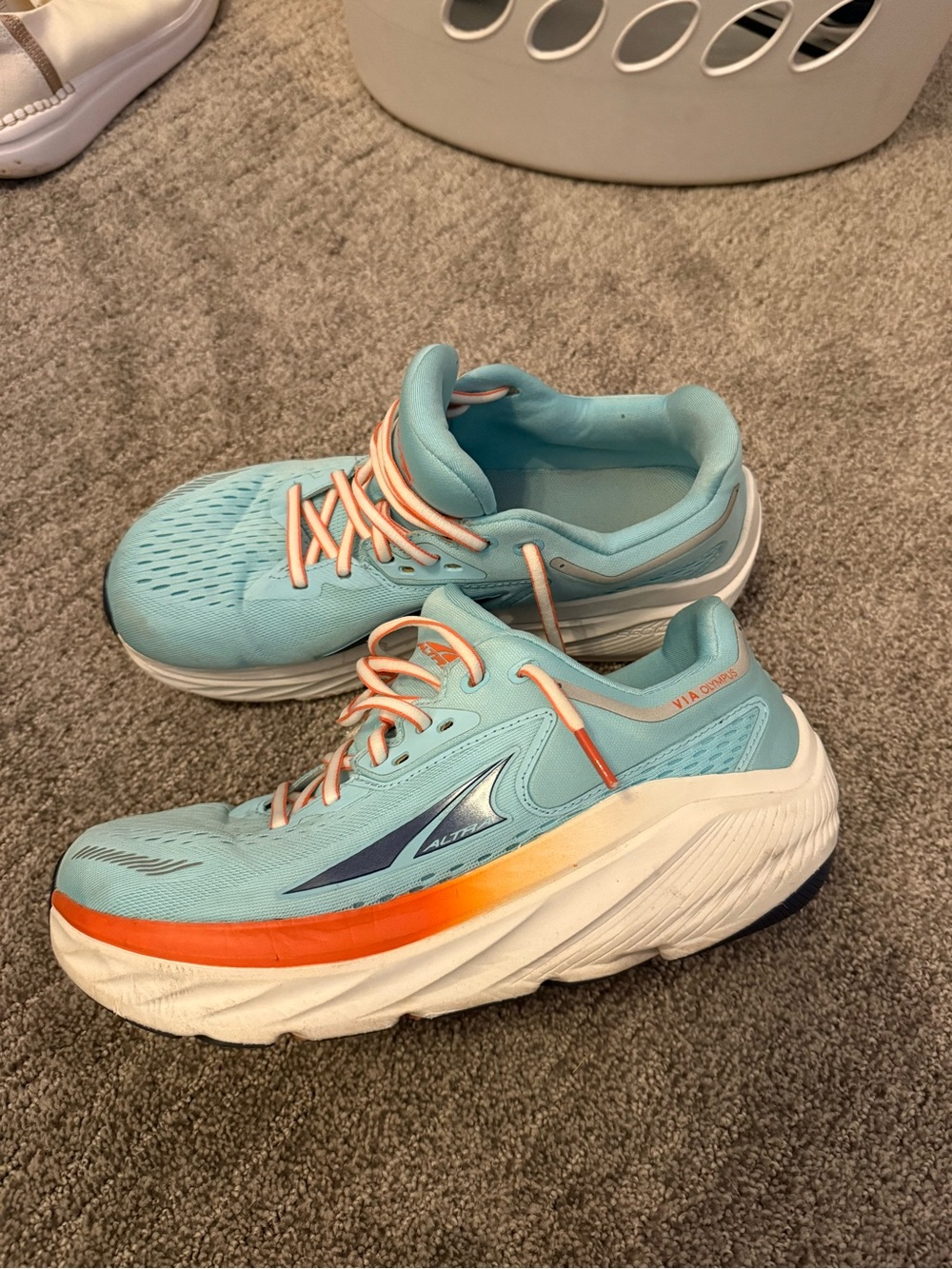 Altra Women's Light Blue Sneakers with Orange Accent